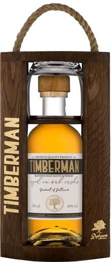 Debowa Whisky Timberman 3Y 0,7l / 40% Kistje + glas